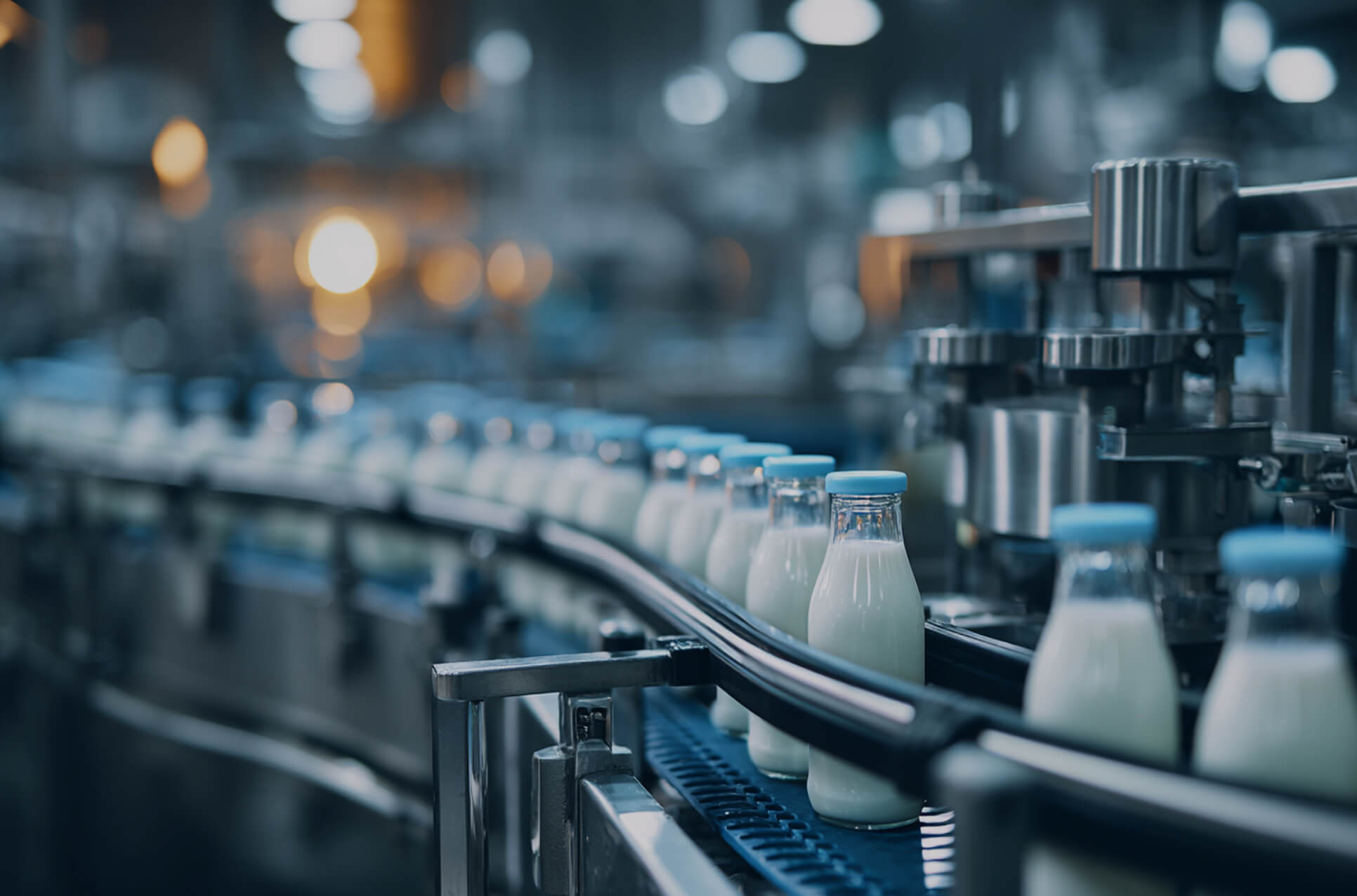 Production line in a food plant